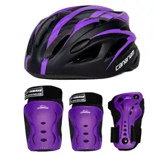 CANARIAM - Combo Kit Protección C2 +Casco Nova Morado Talla S