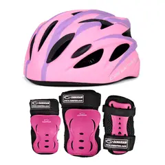 CANARIAM - Combo Kit Protección C2 +Casco Nova Rosa-Fucsia TS