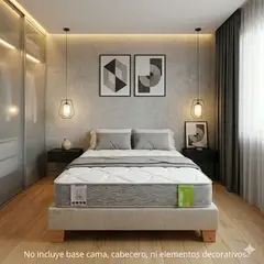 GENERICO - Colchón Sencillo Firmeza Media Resortado 100x190 + Protector + almohada
