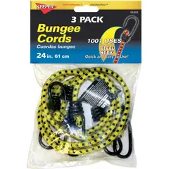KEEPER - Cable elástico de 24 pulgadas paquete de 3 Resistente