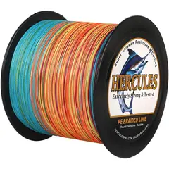HERCULES - Línea de pesca trenzada 4 hebras 6LB-100LB, 1000M