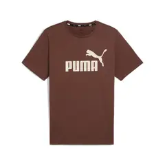 PUMA - Camisa Tshirt Marca Original Café Hombre Ess Logo Tee