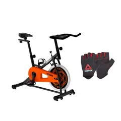 ATHLETIC - BICICLETA ESTATICA 400BS + GUANTES REEBOK ROJO RAGB-13515