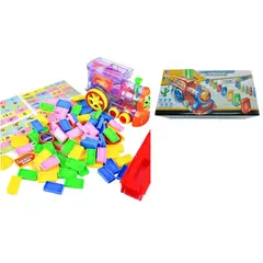 MAZUGI - Juguete Carro Tren Dominó Electrónico Con Luces Y Sonidos