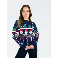 MOLGOA - Suéter Saco Navidad Santa Claus
