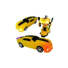 MAZUGI - Transformers Bumblebee Carro Robot Luz Sonido Movimiento Aut