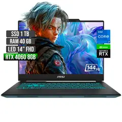 MSI - Portátil Gamer Intel Core I7 RTX 4060 40GB RAM 1TB SSD