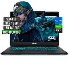 MSI - CYBORG INTEL CORE I7-13620H RTX 4060 8GB SSD 4TB RAM 16GB LED 14" FHD 144Hz