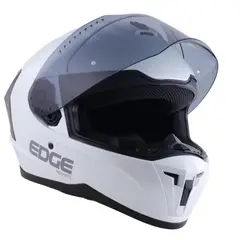 EDGE HELMETS - Casco Edge Integral Extreme Solido Blanco Brillante Certificado DOT - ECE - L