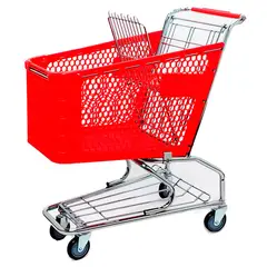 NO NO - Carro para Supermercado Canasta Plástica rojo