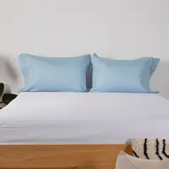 DISTRIHOGAR - Set X 2 Fundas 100% Algodón Azul 50 X 75 Cm