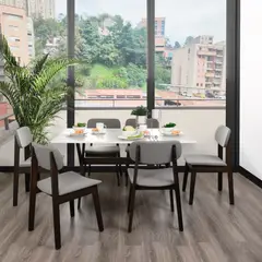 MUEBLES FIOTTI - Juego de Comedor 6 puestos Camel Edune