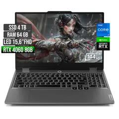 LENOVO - LOQ INTEL CORE I7-13650HX RTX 4060 8GB SSD 4TB RAM 64GB LED 15,6" FHD 144Hz