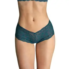 LEONISA - Panty estilo hípster en encaje sexy con refuerzo en algodón