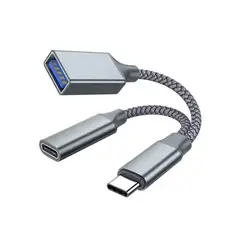 GENERICO - Adaptador Usb-c Otg A Usb Y Pd Chromecast Smartphone Tablet