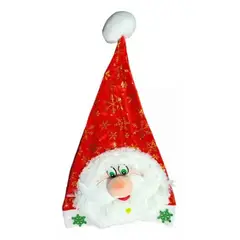 GENERICO - Gorro Navidad Peluche Papa Noel Con Luz 30cm Suave Gamuzado