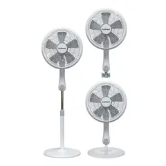 BOWMANN - Ventilador 3 en 1 16'' Pedestal Mesa Pared 65W 5 Aspas 3V