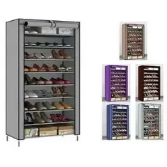 CHINA GLAZE - Organizador Zapatos 9 Niveles 27 Pares Tela Color gris