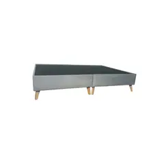 GENERICO - Base-cama dividida Gris de 140 pata de madera (cama Doble)