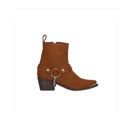 LA CHAQUETERIA - Botas Texana Gamuza Miel Mujer