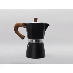 GENERICO - Moka - Cafetera Italiana Moka 6 tazas 300 ml - Negra Gris