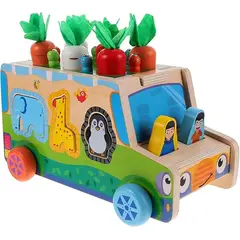 IKSA - Carrito De Madera Educativo Para Clasificación De Formas