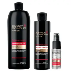AVON - Set Shampoo acondicionador tto Sin Sal Cabello Seco Reconstrucción