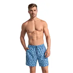 LEO - Pantaloneta de baño masculina con práctico bolsillo al lado derecho