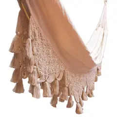 GENERICO - HAMACA DOBLE ENSUEÑO MACRAME BEIGE