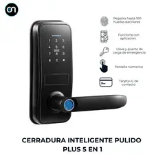 GENERICO - Cerradura Digital Inteligente 5 en 1 Wifi Y Huella tuya Pulido plus