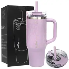 BUFFER FLASK - Termo Vaso Termico 1.2 lt Buffer Acero Inox + Pitillo - Lavanda