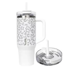 BUFFER FLASK - Termo Vaso Termico 1.2 lt Buffer Acero Inox + Pitillo - Blanco
