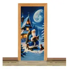 GENERICO - Funda Navideña Decoración Puertas Diseños 2 Metros X 100 Cm