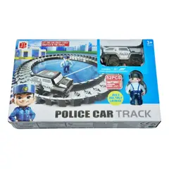 MAZUGI - Patrulla Track Pista Policía Juguete Carro Con Luces