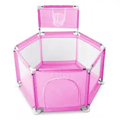 ONE PIXEL - Corral Infantil Espacioso con Malla Transpirable Rosa