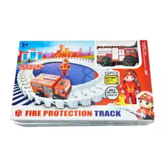 MAZUGI - Camión Bomberos Track Pista Juguete Carro 52 Pcs