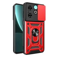 GENERICO - Funda Estuche Case Protector Slider Compatible Infinix Hot 40i Rojo