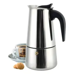 GENERICO - Cafetera Moka Espresso 6 Tazas de Acero Inoxidable