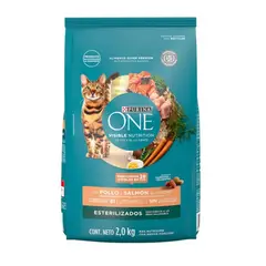 PURINA - One Gatos Esterilizados Pollo Salmon 2 kg