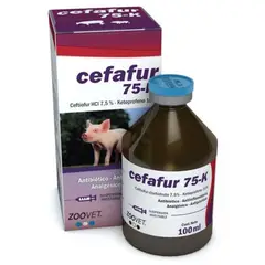 BOEHRINGER INGELHEIM - Cefafur 75K Antibiotico Antiflamatorio Bovinos 100Ml