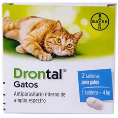 BOEHRINGER INGELHEIM - Drontal Antiparasitario Gatos X 2 Tabletas