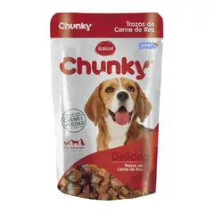 CHUNKY - Delidog Comida Humeda Trozos De Res 100G
