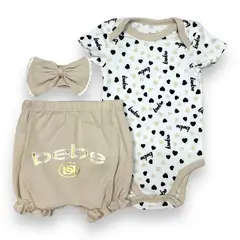 AMERICAN GENERICS - Conjunto 3 Pcs Ropa Para Bebe Niña 100% Algodon Bebe