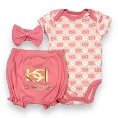 AMERICAN GENERICS - Conjunto 3 Pcs Ropa Para Bebe Niña 100% Algodon Bebe