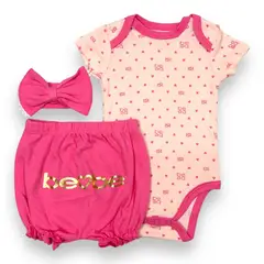 AMERICAN GENERICS - Conjunto 3 Pcs Ropa Para Bebe Niña 100% Algodon Bebe