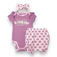 AMERICAN GENERICS - Conjunto 3 Pcs Ropa Para Bebe Niña 100% Algodon Bebe