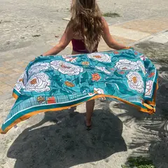MANTARRAYA BEACHWEAR - PAREO ESTAMPADO SALIDA DE BAÑO PLAYA Y VERANO