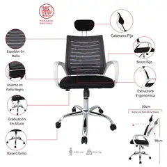 MUEBLESYA - Silla De Escritorio y Oficina Mogotes Marco Blanco