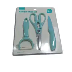 YOYOSO - SET DE COCINA - PELADOR TIJERA Y CUCHILLO - AZUL