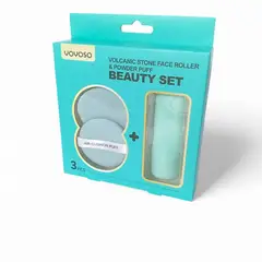 YOYOSO - SET DE BELLEZA - RODILLO FACIAL Y ESPONJA DE POLVOS